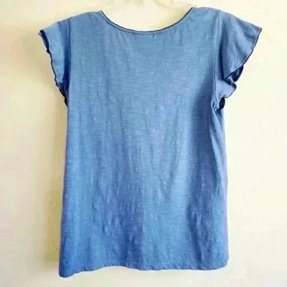 Ana a new approach blue ruffle sleeve top - Picture 2 of 7